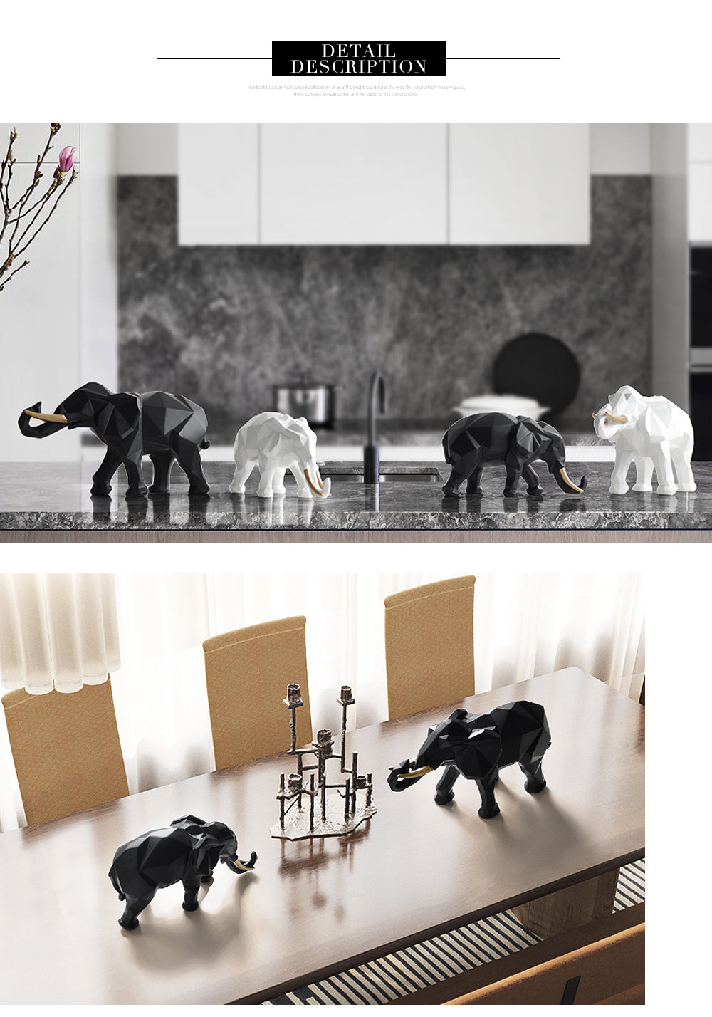 2 pcs Elephant Desk Decor