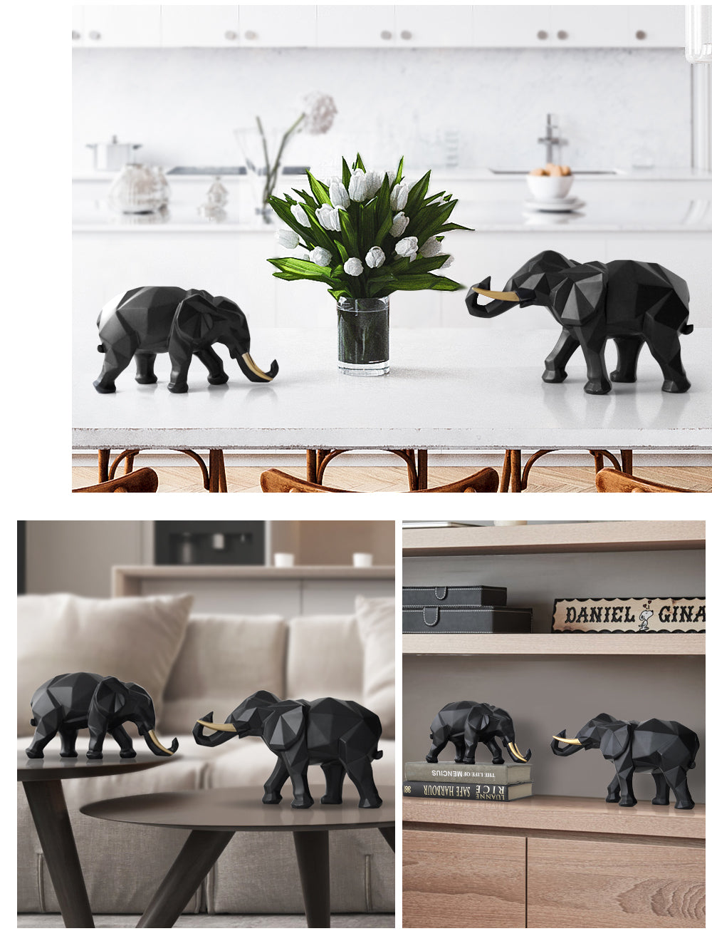 2 pcs Elephant Desk Decor