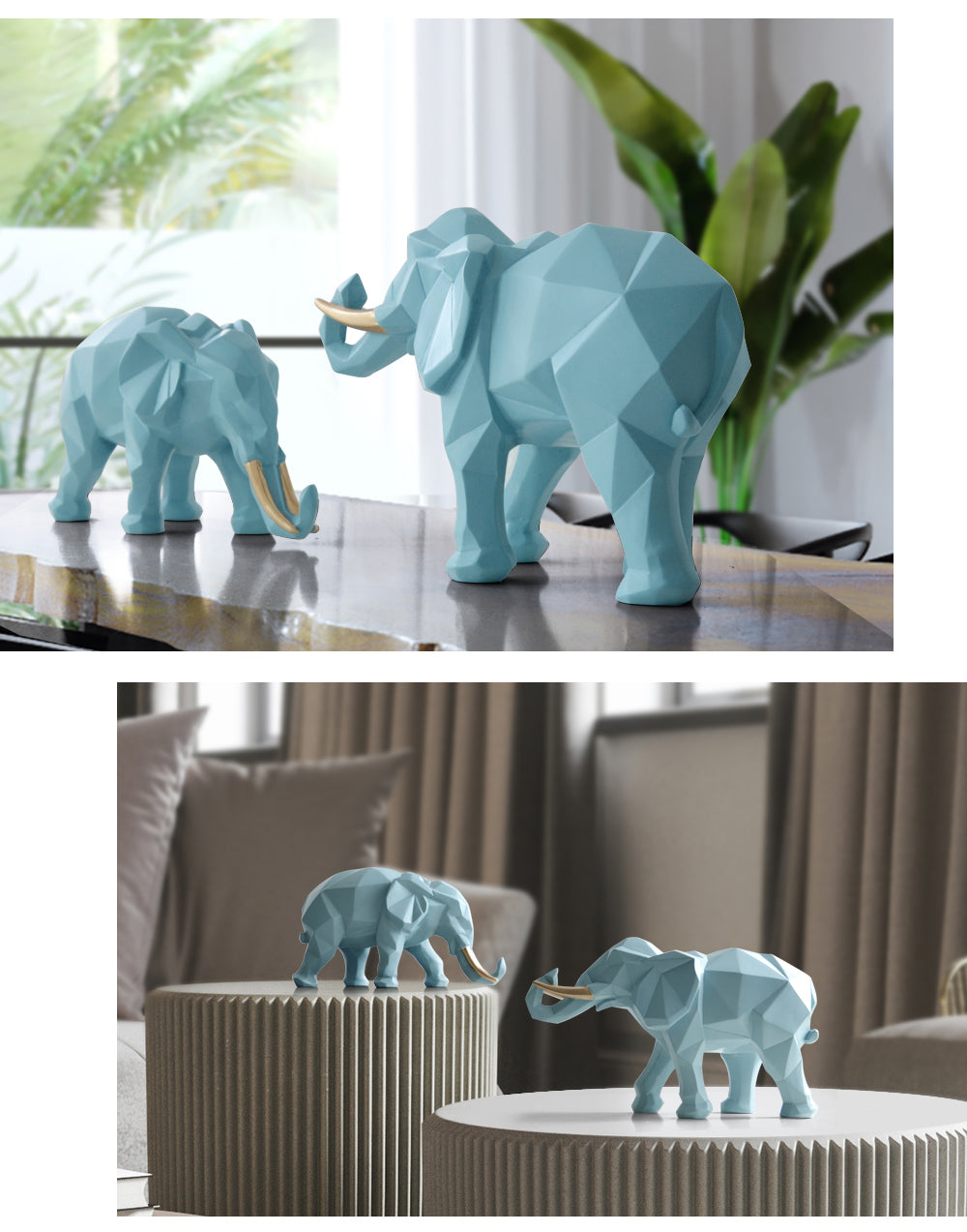 2 pcs Elephant Desk Decor