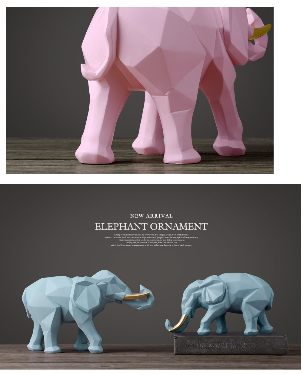 2 pcs Elephant Desk Decor
