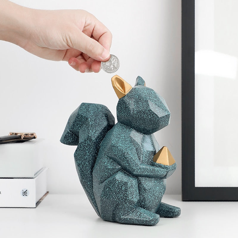 Nordic Geometrical Squirrel as Money Box